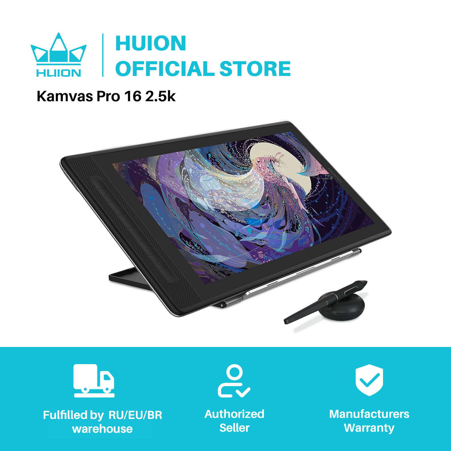 Huion Tablet Accessories - HUION KAMVAS 프로 16 2.5K QHD