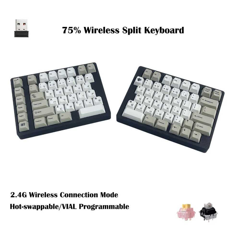 Tablet Accessories Uk - WS75 인체공학적 분할형 기계식 키보드 무선